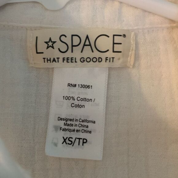 L*Space Mika white Cotton Romper button down front.  Size XS - Picture 5 of 5